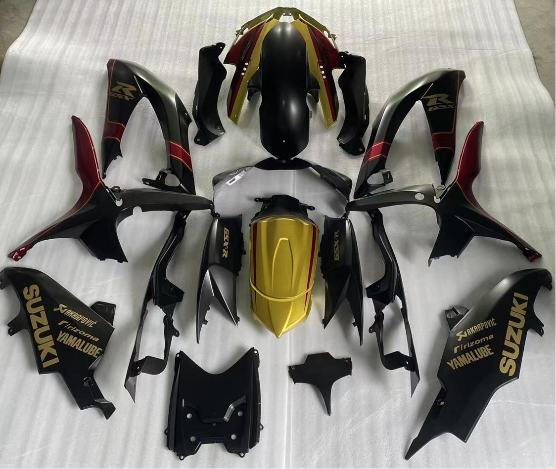 Amotopart 2008–2010 Suzuki GSXR600/750 Verkleidungsset in Gold und Rot