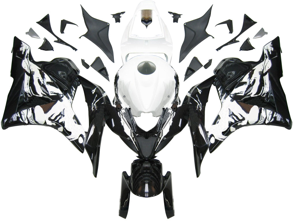 Amotopart 2009-2012 Honda CBR600RR Black White Fairing Kit