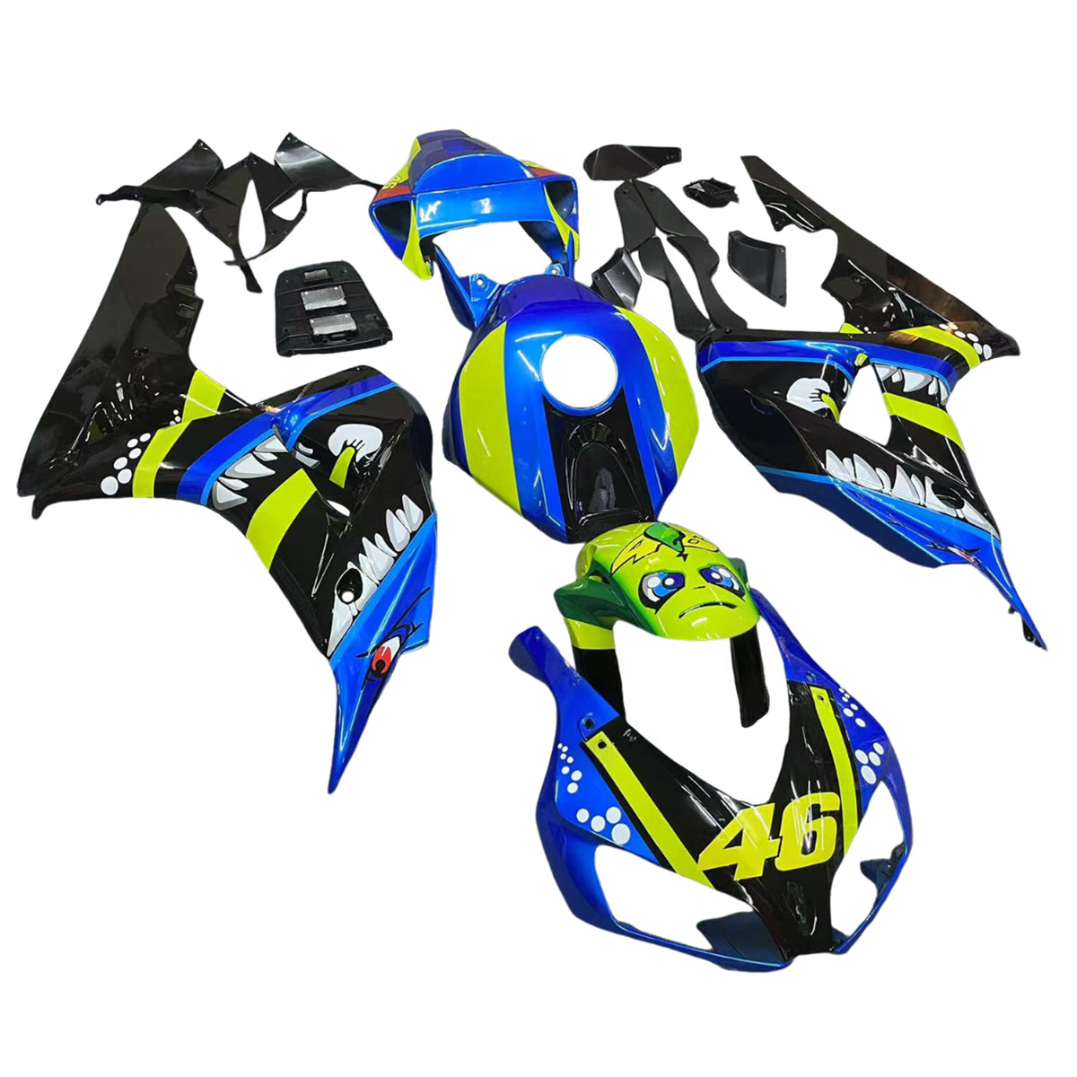 Amotopart 2006-2007 Honda CBR1000RR Blue Yellow Black Fairing Kit