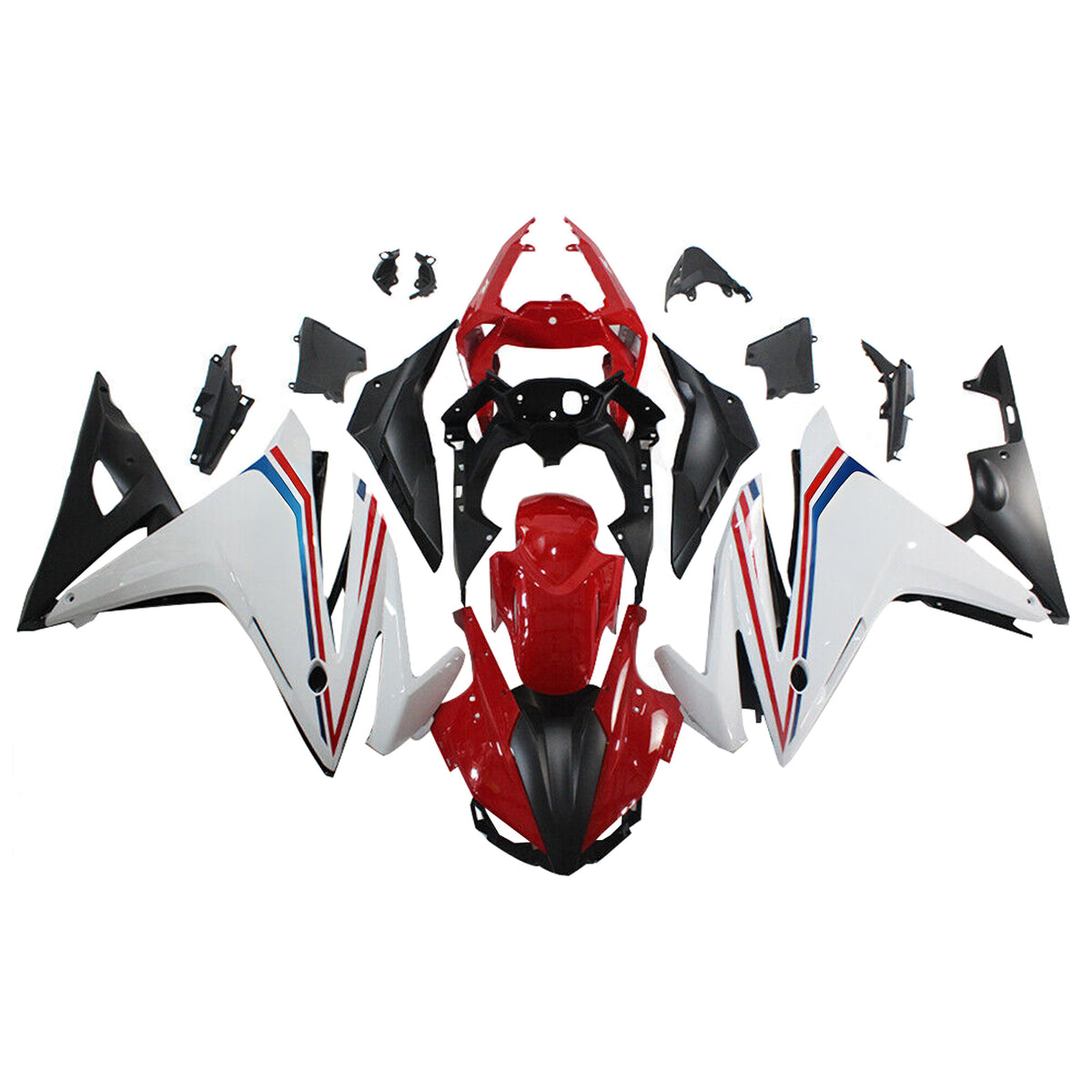 Amotopart 2016-2018 Honda CBR500R White Red Fairing Kit