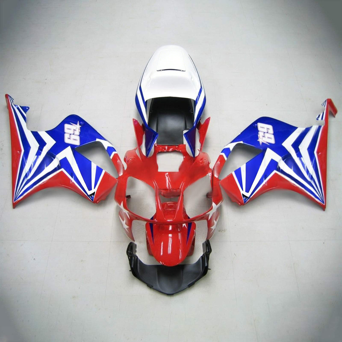 Amotopart 2000-2006 Honda VTR1000 RC51 zwart grijze kuipset