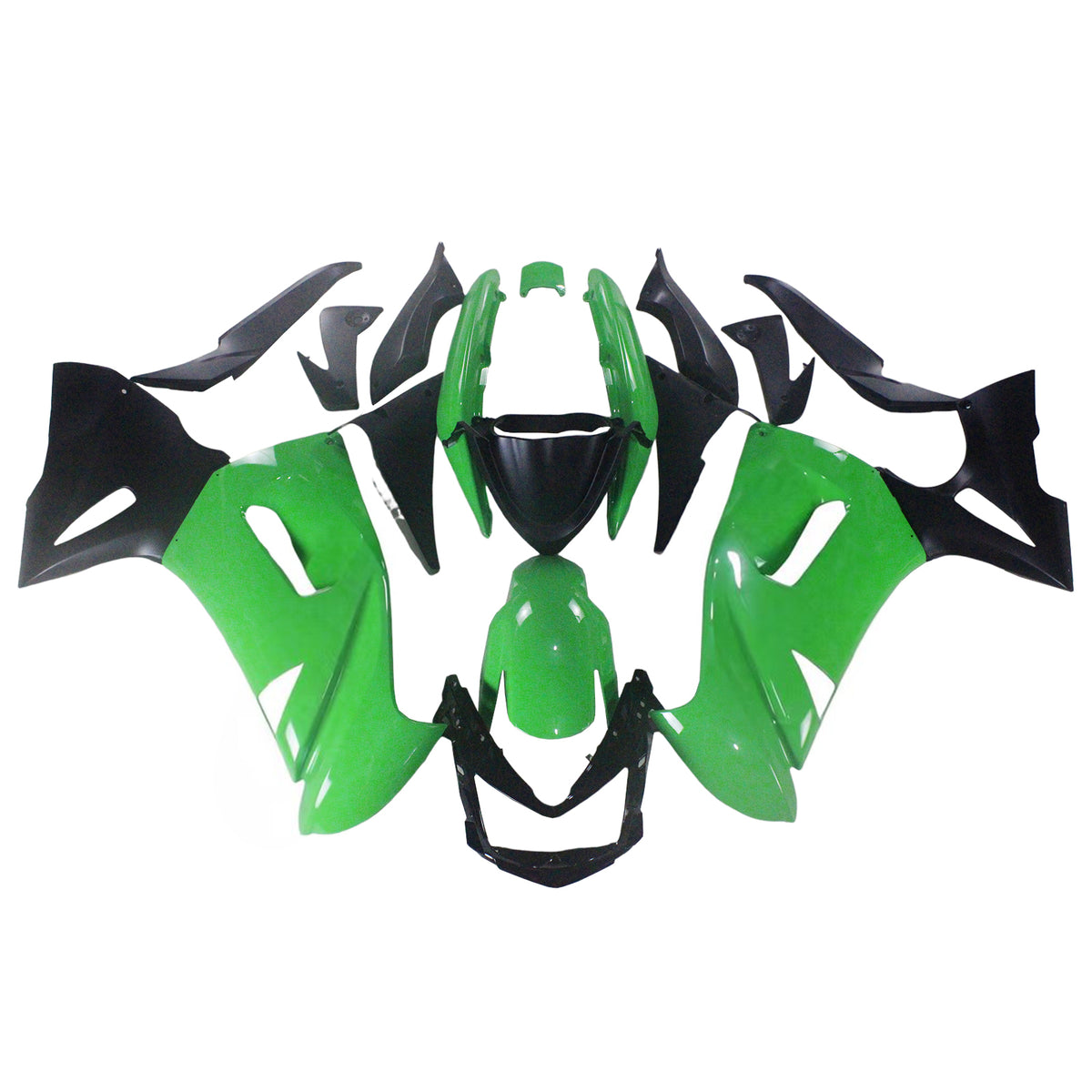 Amotopart 2006-2008 Kawasaki Ninja 650 ER-6F EX650 Green White Black Fairing Kit