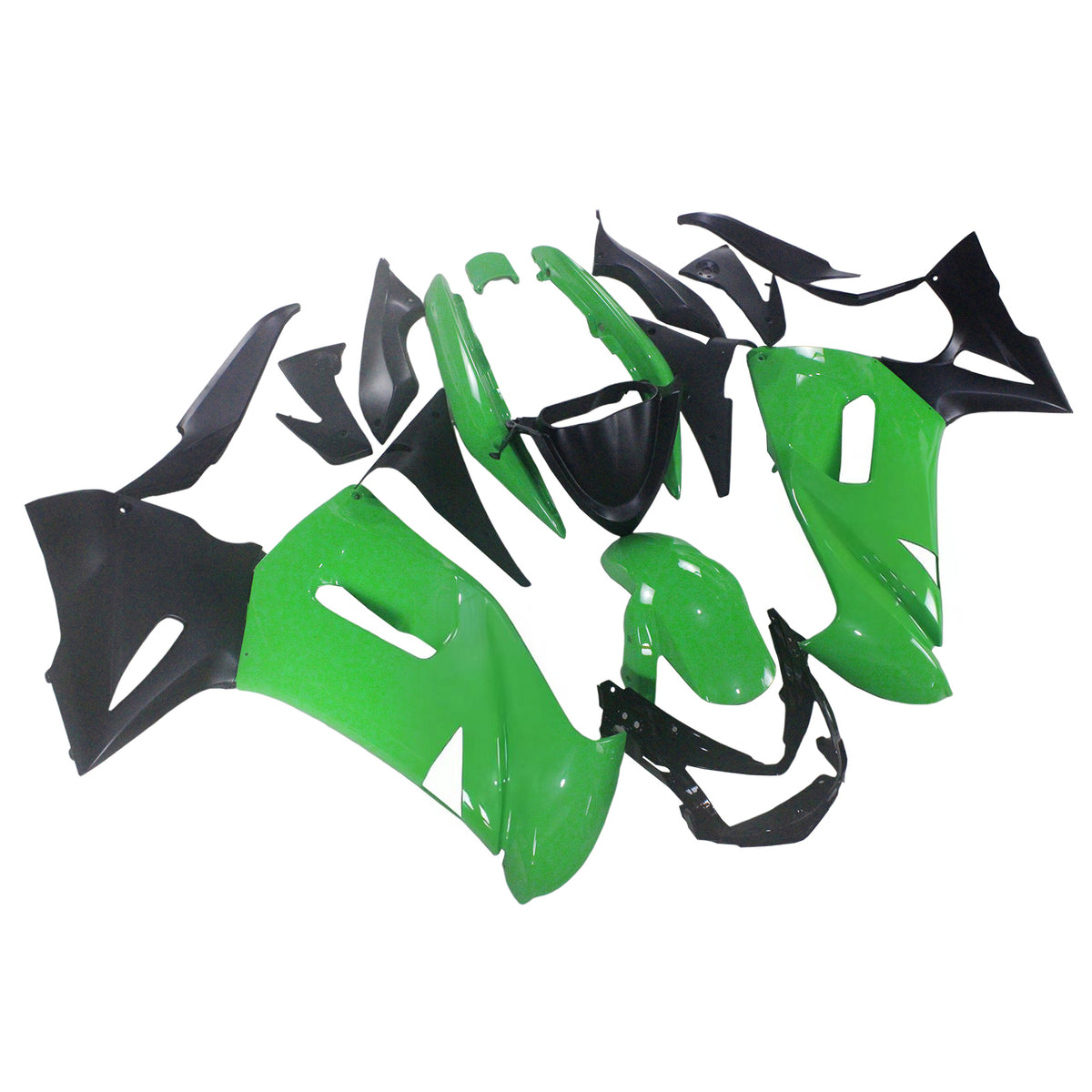Amotopart 2006-2008 Kawasaki Ninja 650 ER-6F EX650 Green Black Fairing Kit