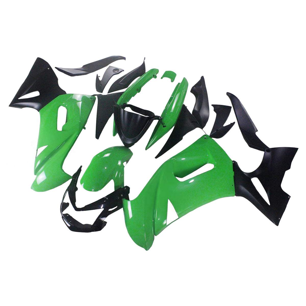 Amotopart 2006-2008 Kawasaki Ninja 650 ER-6F EX650 Green Black Fairing Kit