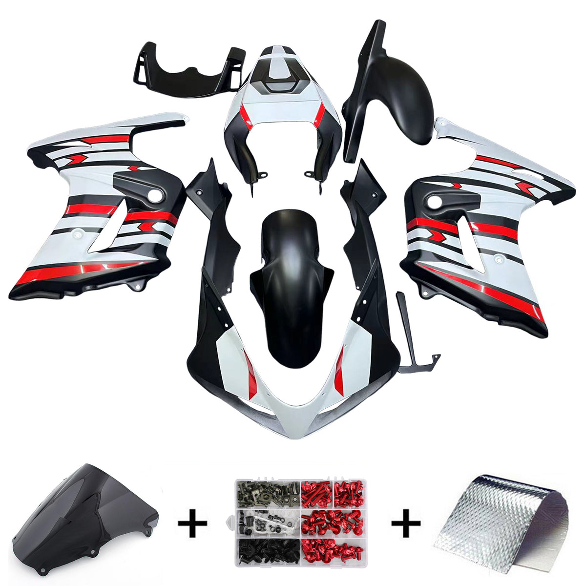 Zestaw owiewek Amotopart 2003-2013 Suzuki SV650 w kolorze czarnym i czerwonym