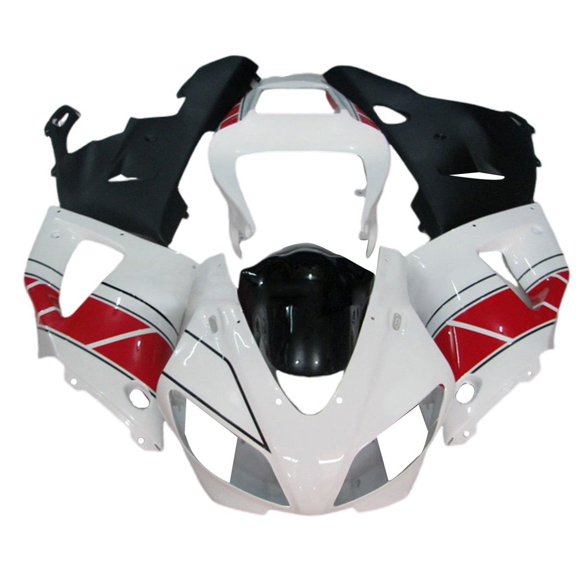 Amotopart 1998-1999 Yamaha YZF-R1 Black Gray Red White Fairing Kit