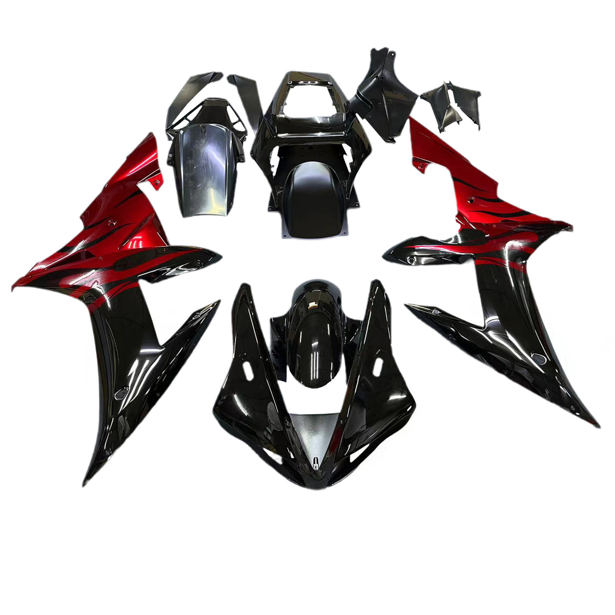 Amotopart 2002-2003 Yamaha YZF-R1 Black Red Fairing Kit