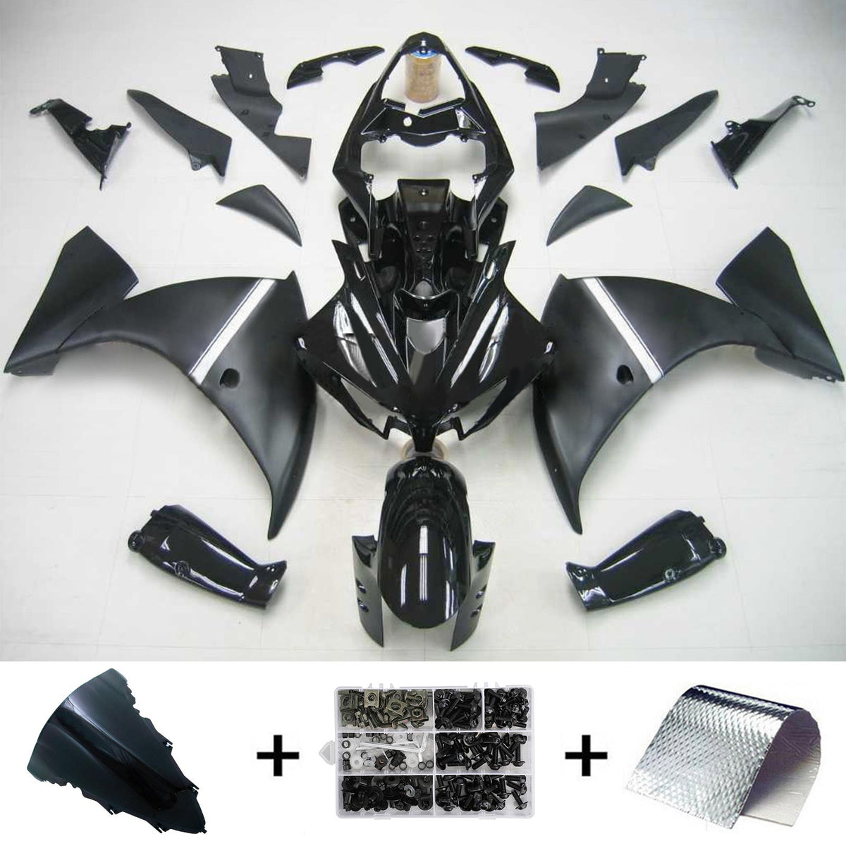 Amotopart 2009-2011 Yamaha YZF-R1 Blue Black Fairing Kit