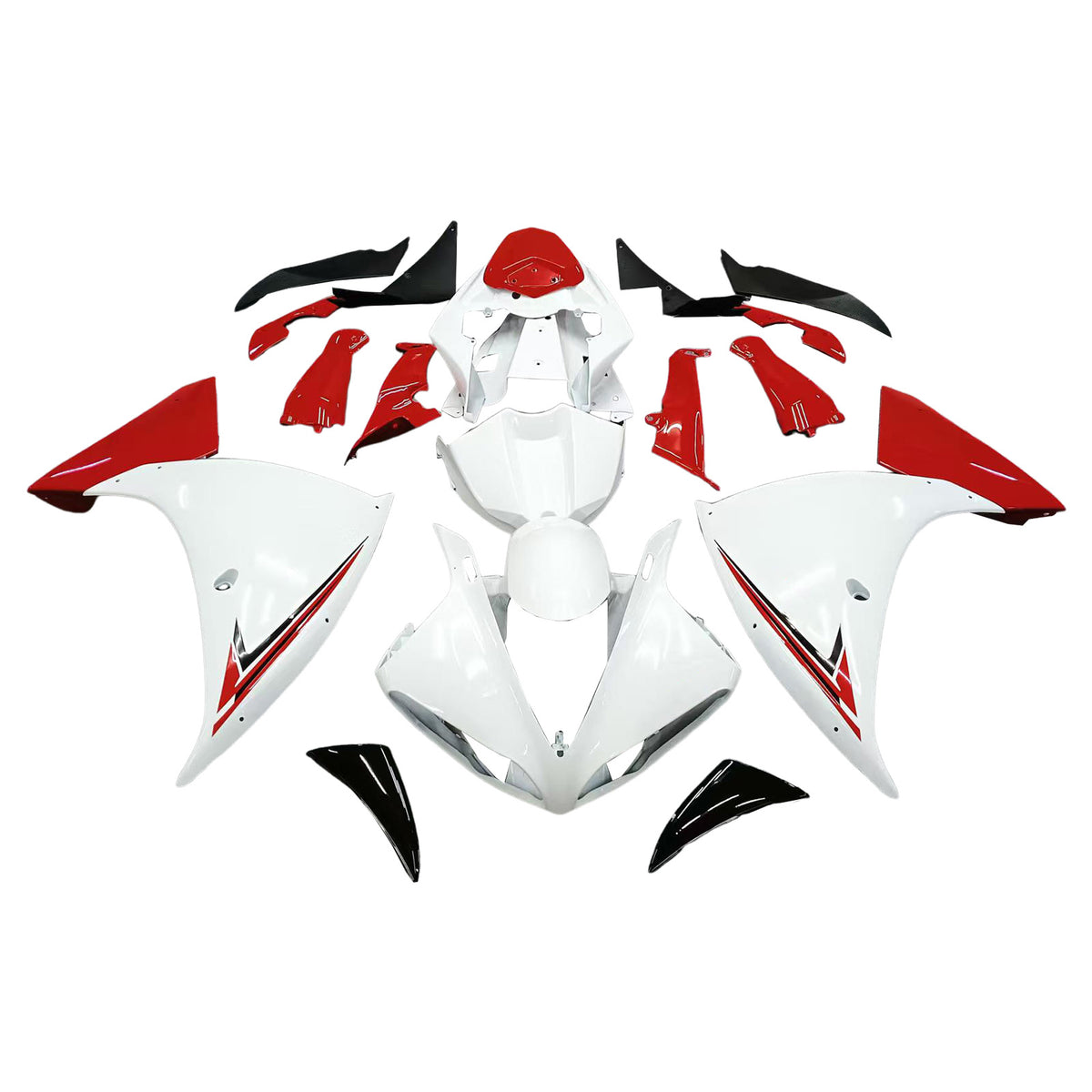 Amotopart 2009-2011 Yamaha YZF-R1 Kit de carenado negro rojo gris