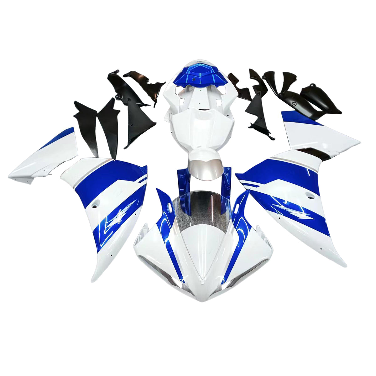 Amotopart 2009-2011 Yamaha YZF-R1 White Blue Black Fairing Kit