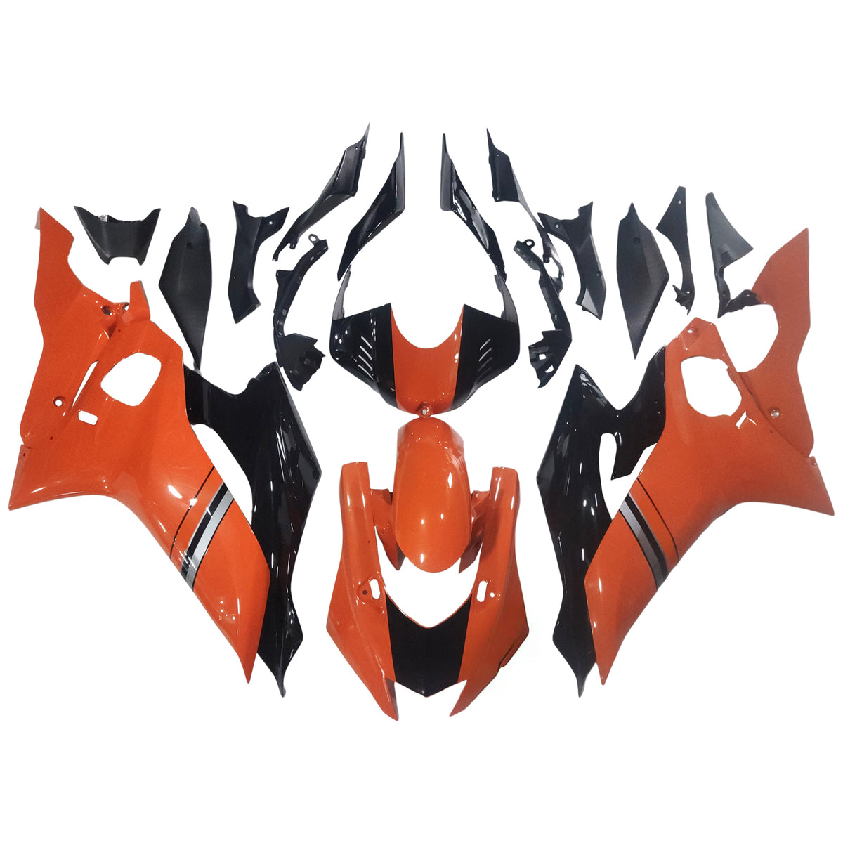 Amotopart 2017–2023 Yamaha YZF-R6 Schwarz Orange Weiß Rot Verkleidungsset
