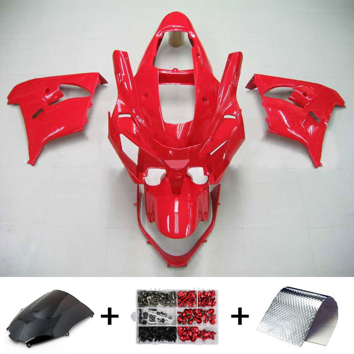 Amotopart 2002-2003 Kawasaki ZX-9R Red Fairing Kit