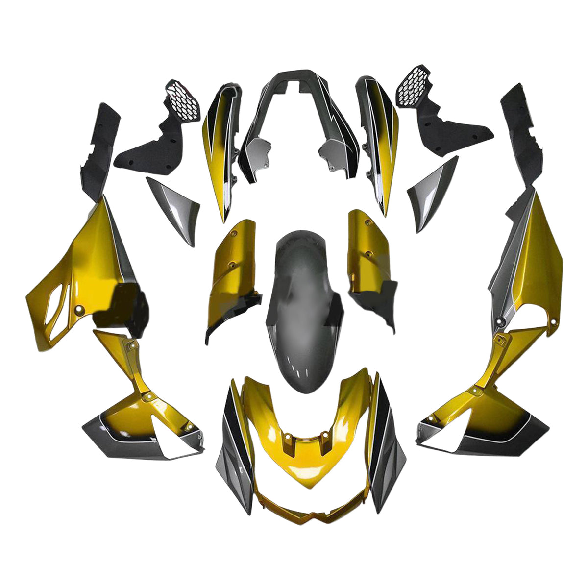 Amotopart 2010-2013 Kawasaki Z1000 Grå Guld Sort Hvid Fairing Kit