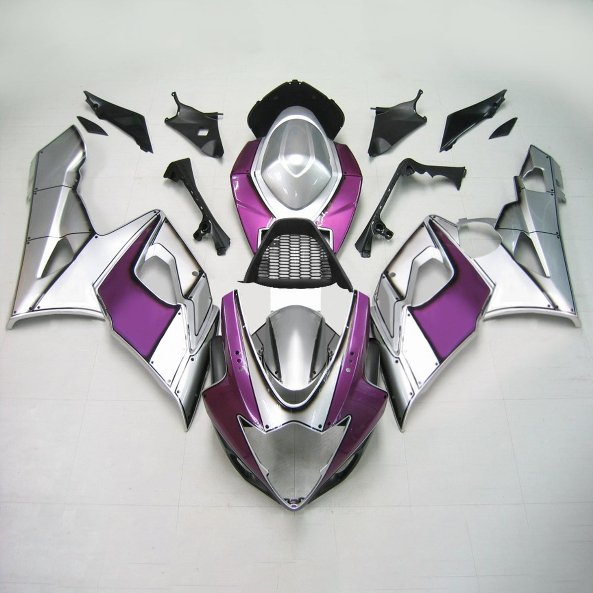 Kit de carenagem Amotopart 2005-2006 Suzuki GSX-R1000 K5 roxo cinza branco preto