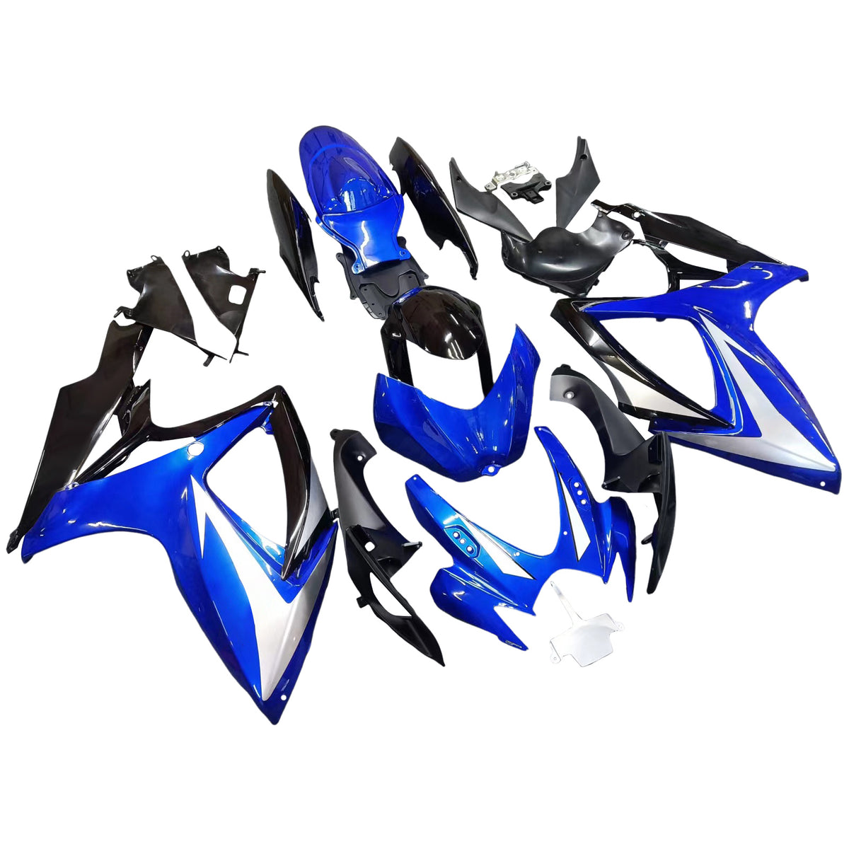 Amotopart 2006–2007 Suzuki GSX-R600 750 Blau Weiß Schwarz Verkleidungsset