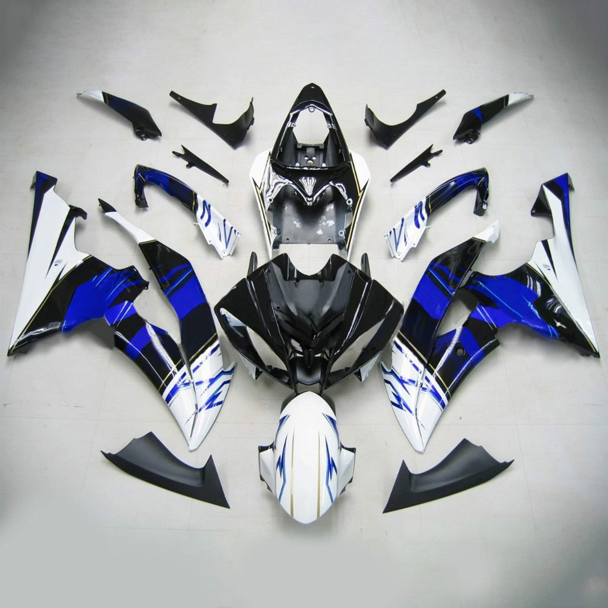 Amotopart 2008-2016 Yamaha YZF-R6 Blue White Black Fairing Kit