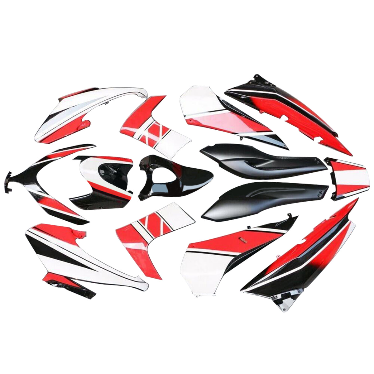 Amotopart 2008-2012 Yamaha TMAX XP500 Black Red Fairing Kit