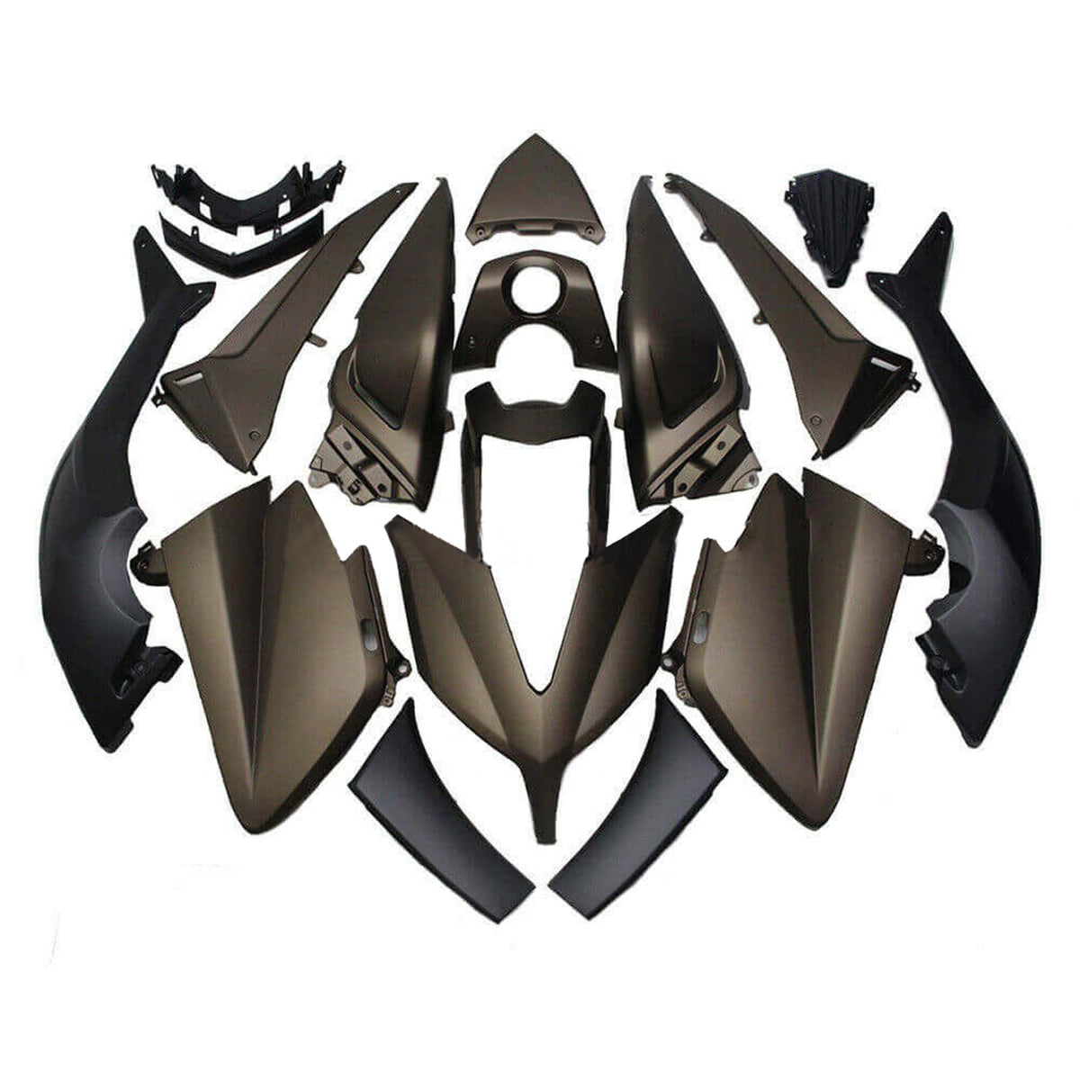Amotopart 2015–2016 Yamaha TMAX530 Schwarz-Weiß-Gold-Verkleidungsset