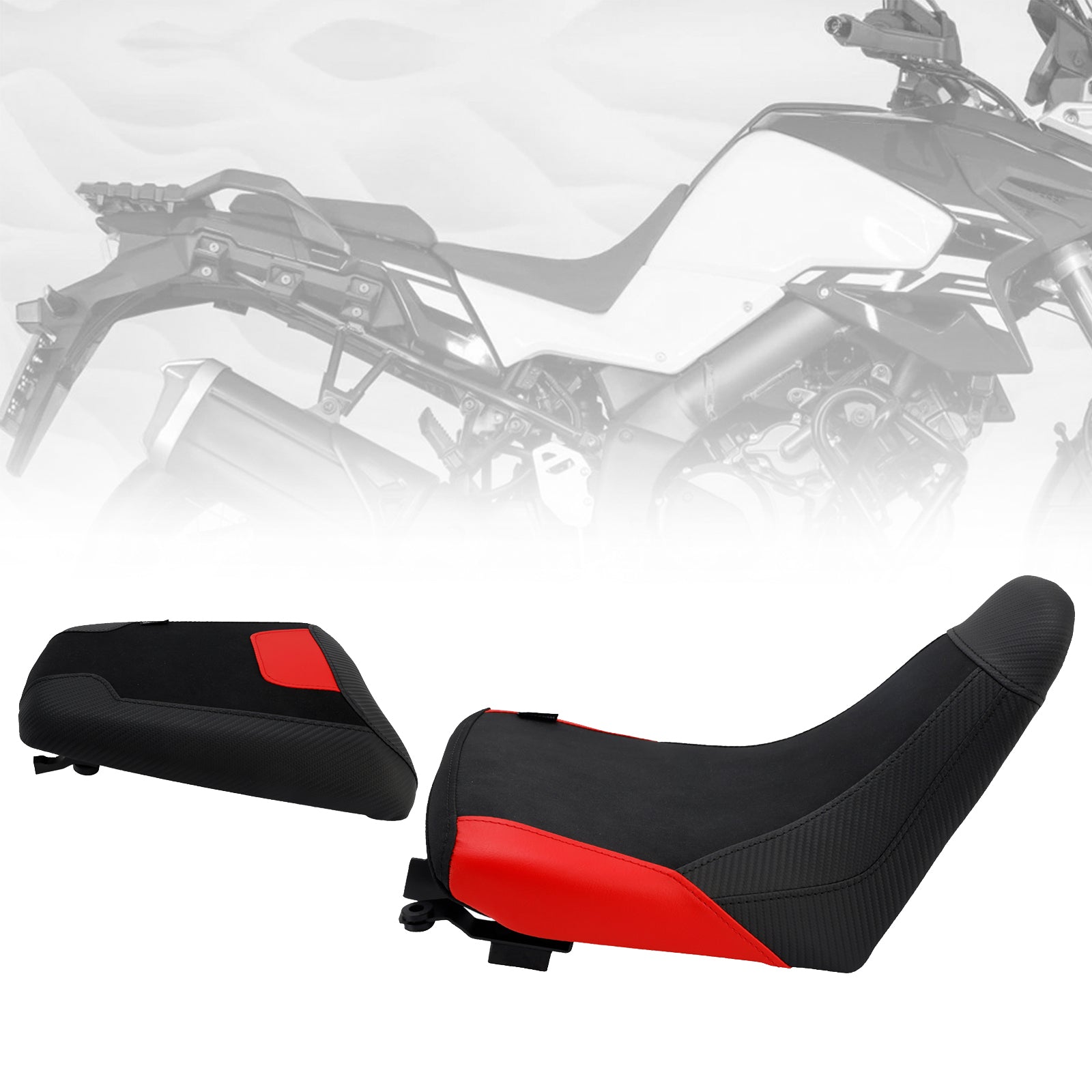 23-25 ​​Suzuki V-Strom Dl1050 Anteriore&RKit di cuscinetti auricolari Ear Raider, vestibilità inferiore, colore rosso