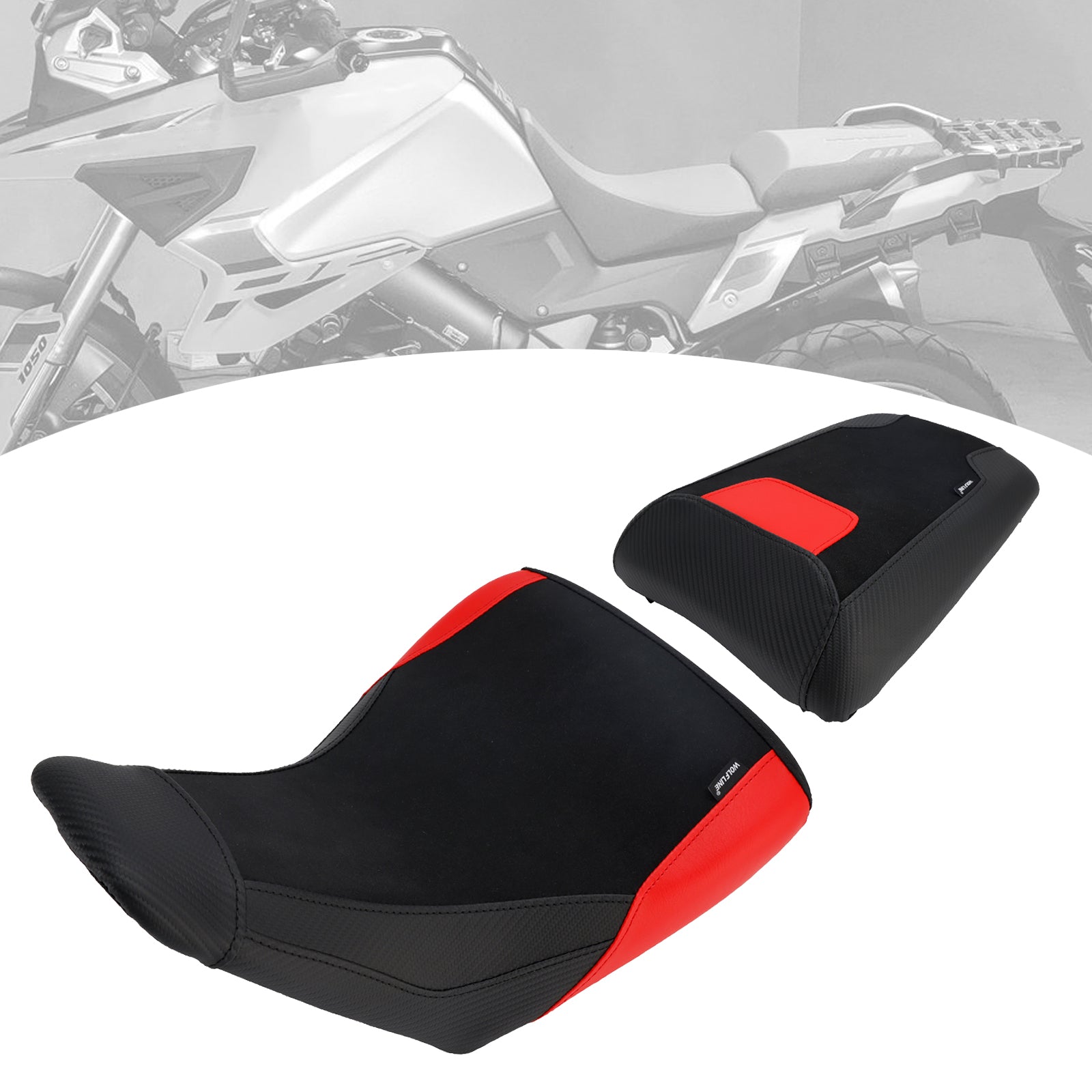 23-25 ​​Suzuki V-Strom Dl1050 Anteriore&RKit di cuscinetti auricolari Ear Raider, vestibilità inferiore, colore rosso