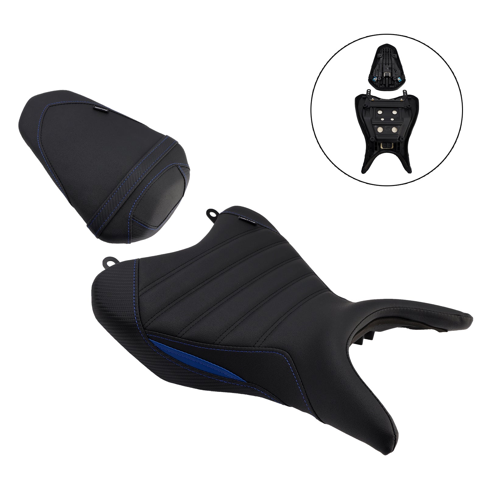 25- 25- Yamaha Yzf-R3 Mt-03 Front&Rear Raider Passenger Cushion Kit Blue