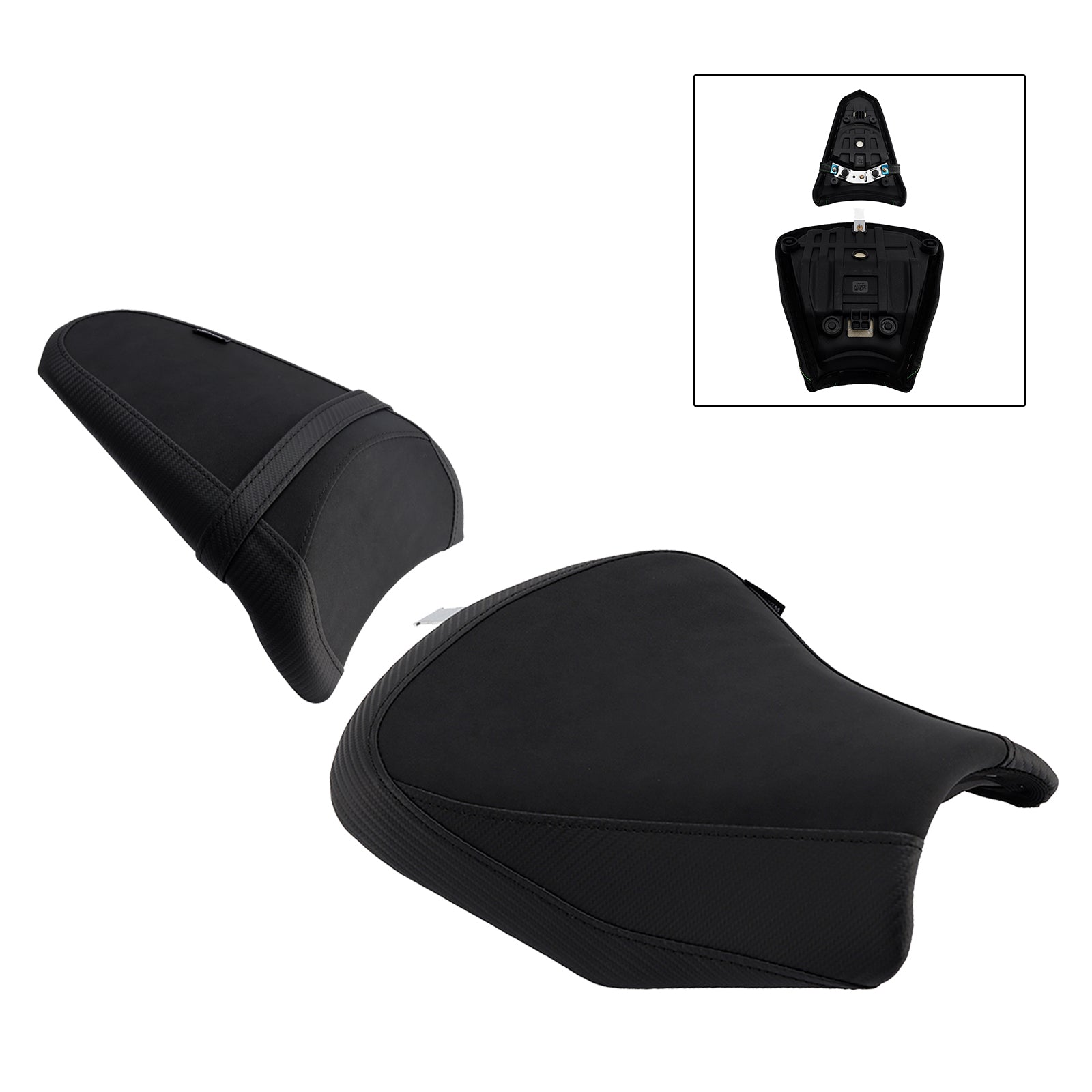 17-25 Kawasaki Ninja 650 Z650 Front&Rear Raider Passenger Cushion Kit Black