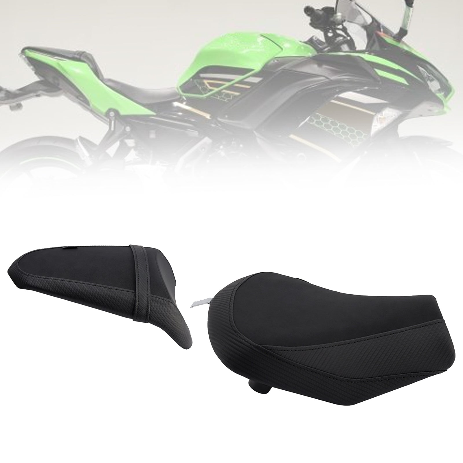 17-25 Kawasaki Ninja 650 Z650 Front&Rear Raider Passenger Cushion Kit Black