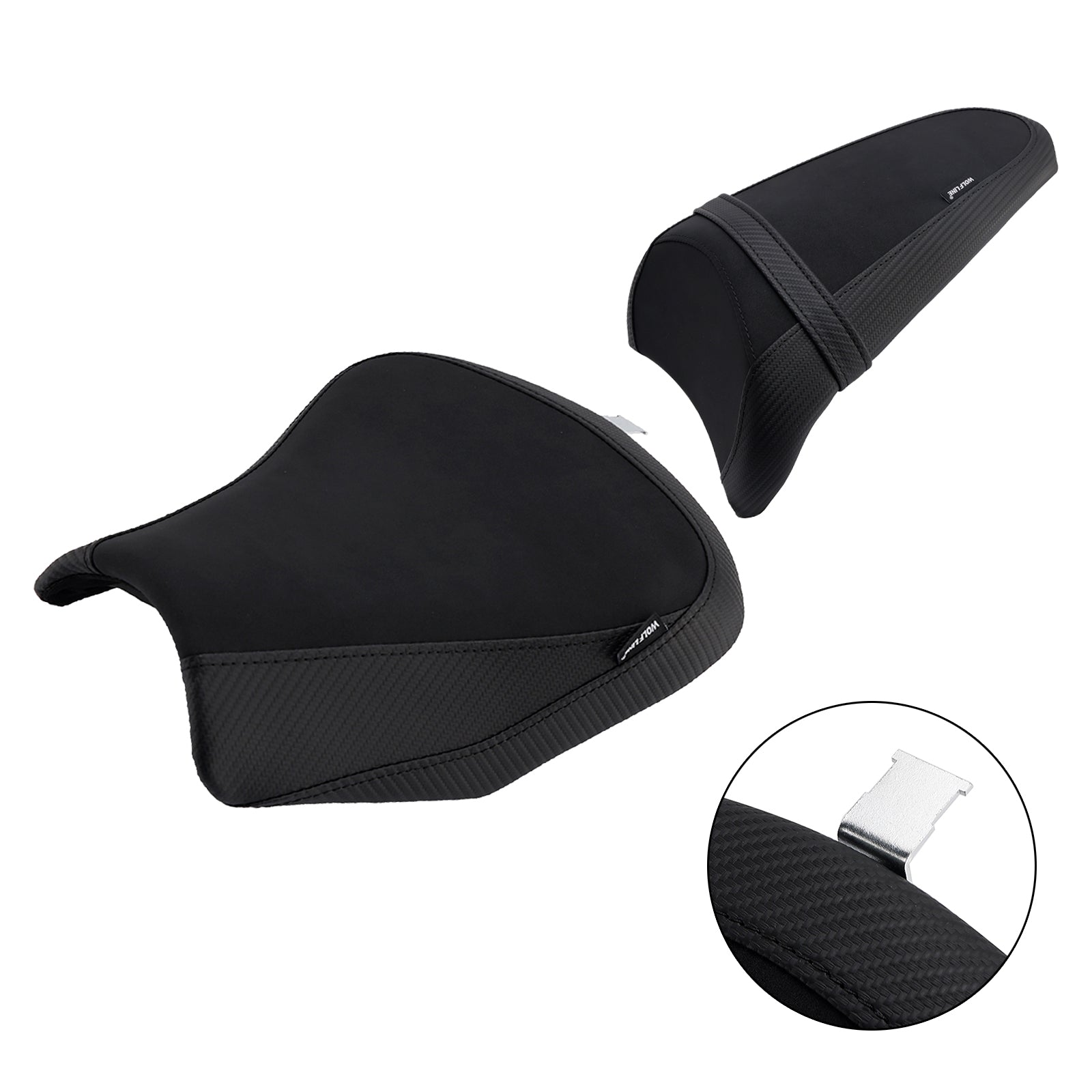 17-25 Kawasaki Ninja 650 Z650 Front&Rear Raider Passenger Cushion Kit Black