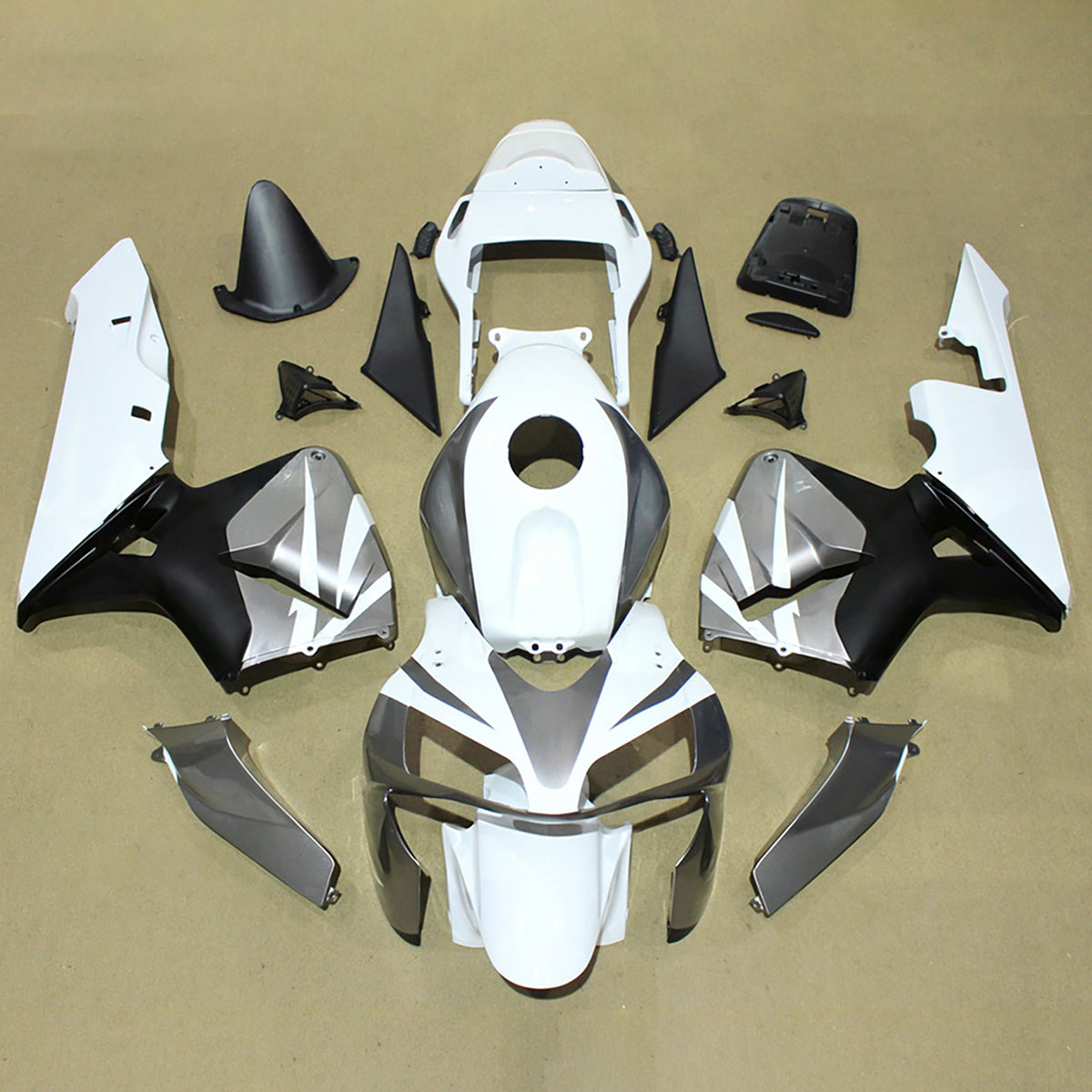 Amotopart 2003-2004 Honda CBR600RR F5 White Black Fairing Kit