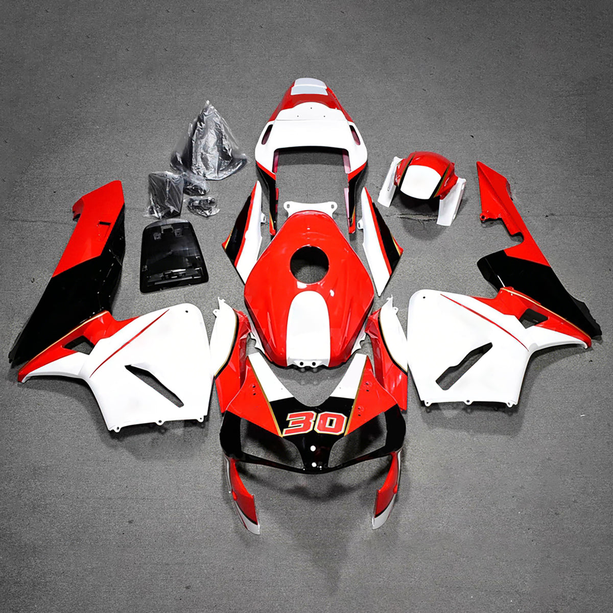 Amotopart 2003-2004 Honda CBR600RR F5 Red White Fairing Kit