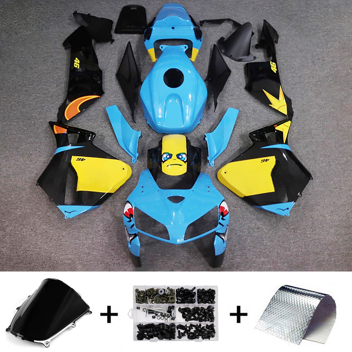 Sada kapotáže Amotopart 2005-2006 Honda CBR600RR F5 modrá žlutá