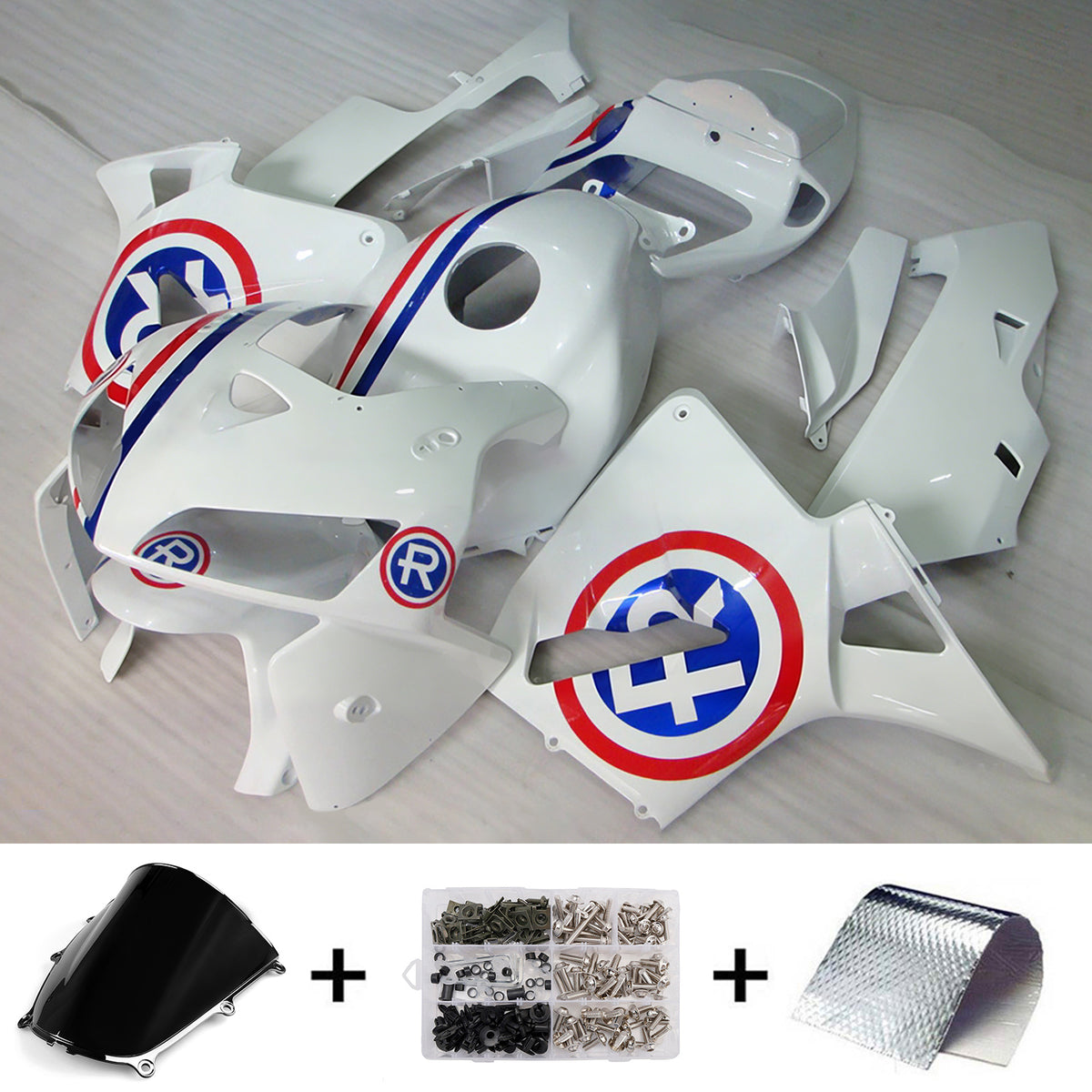 Amotopart 2005-2006 ホンダ CBR600RR F5 ホワイト フェアリングキット