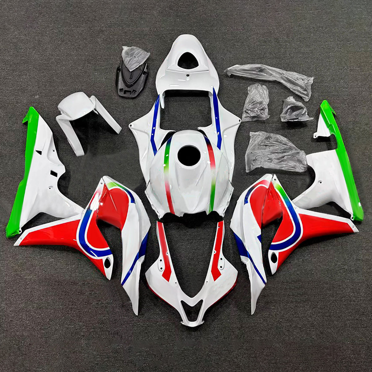 Amotopart 2007-2008 Honda CBR600RR F5 White Red Fairing Kit