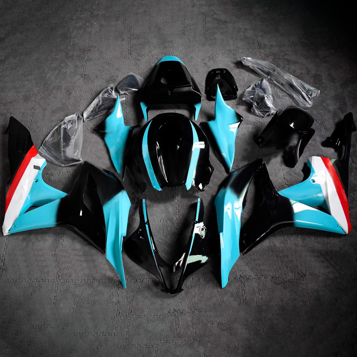 Amotopart 2007–2008 Honda CBR600RR F5 Blau Schwarz Verkleidungsset