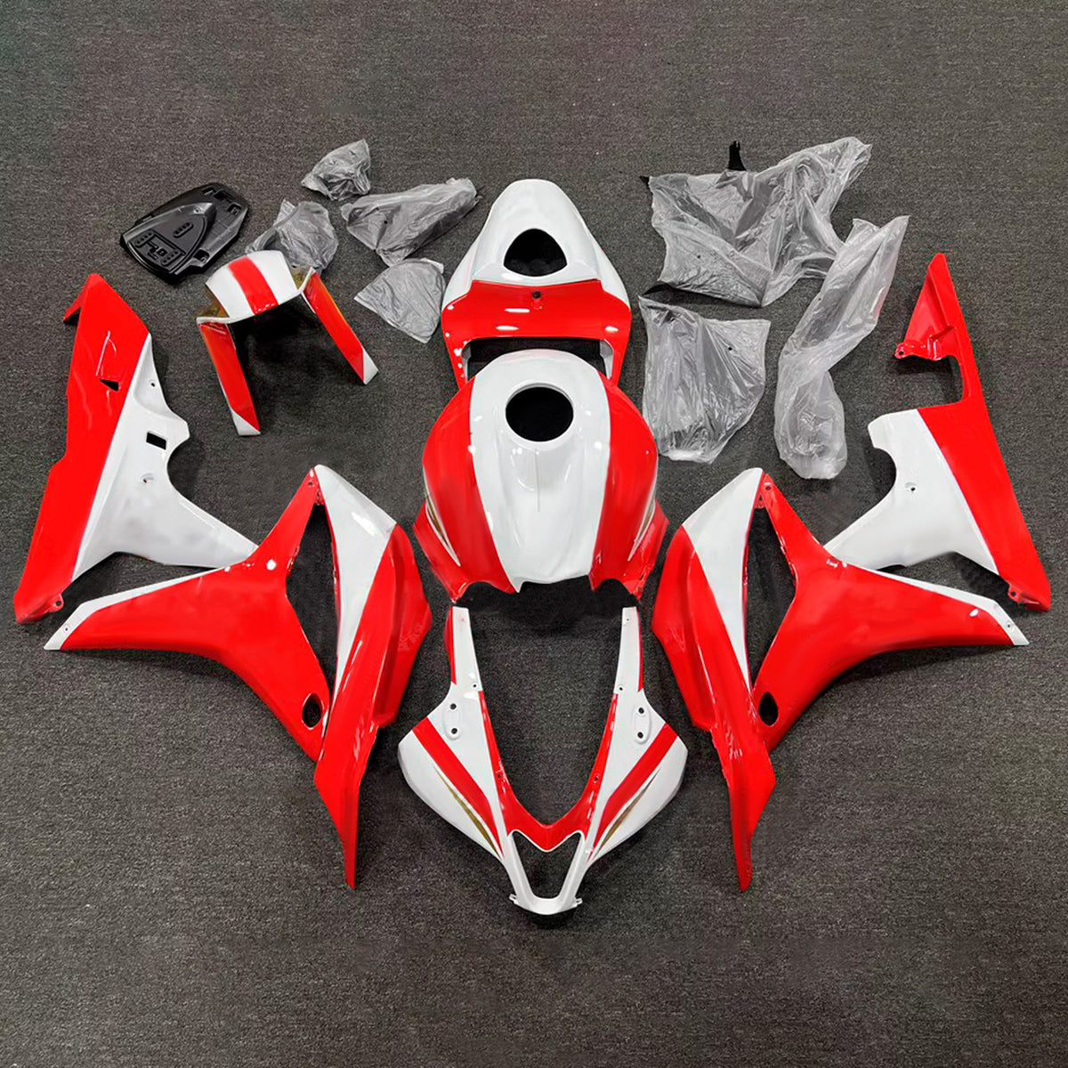 Amotopart 2007-2008 Honda CBR600RR F5 Kit de carenado rojo blanco