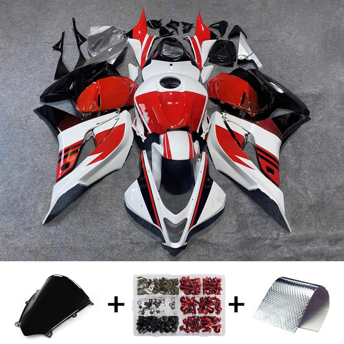 Amotopart 2009-2012 Honda CBR600RR F5 White Red Fairing Kit