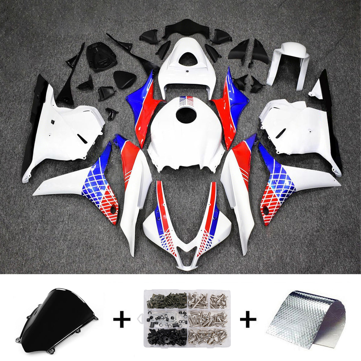 Amotopart 2009-2012 Honda CBR600RR F5 White Fairing Kit