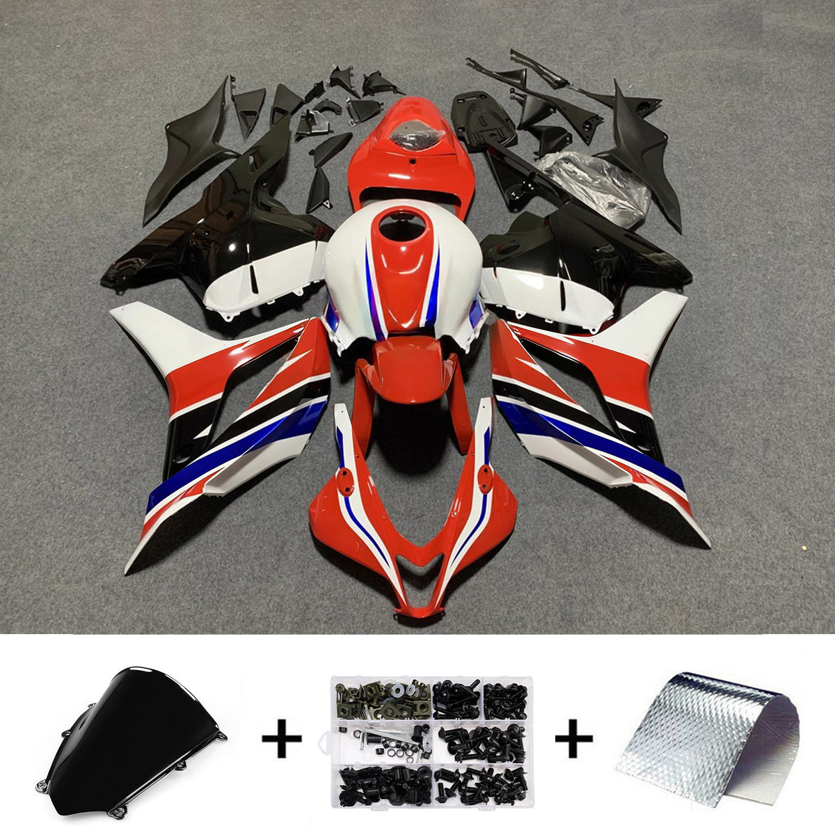 Amotopart 2009-2012 Honda CBR600RR F5 Red White Fairing Kit
