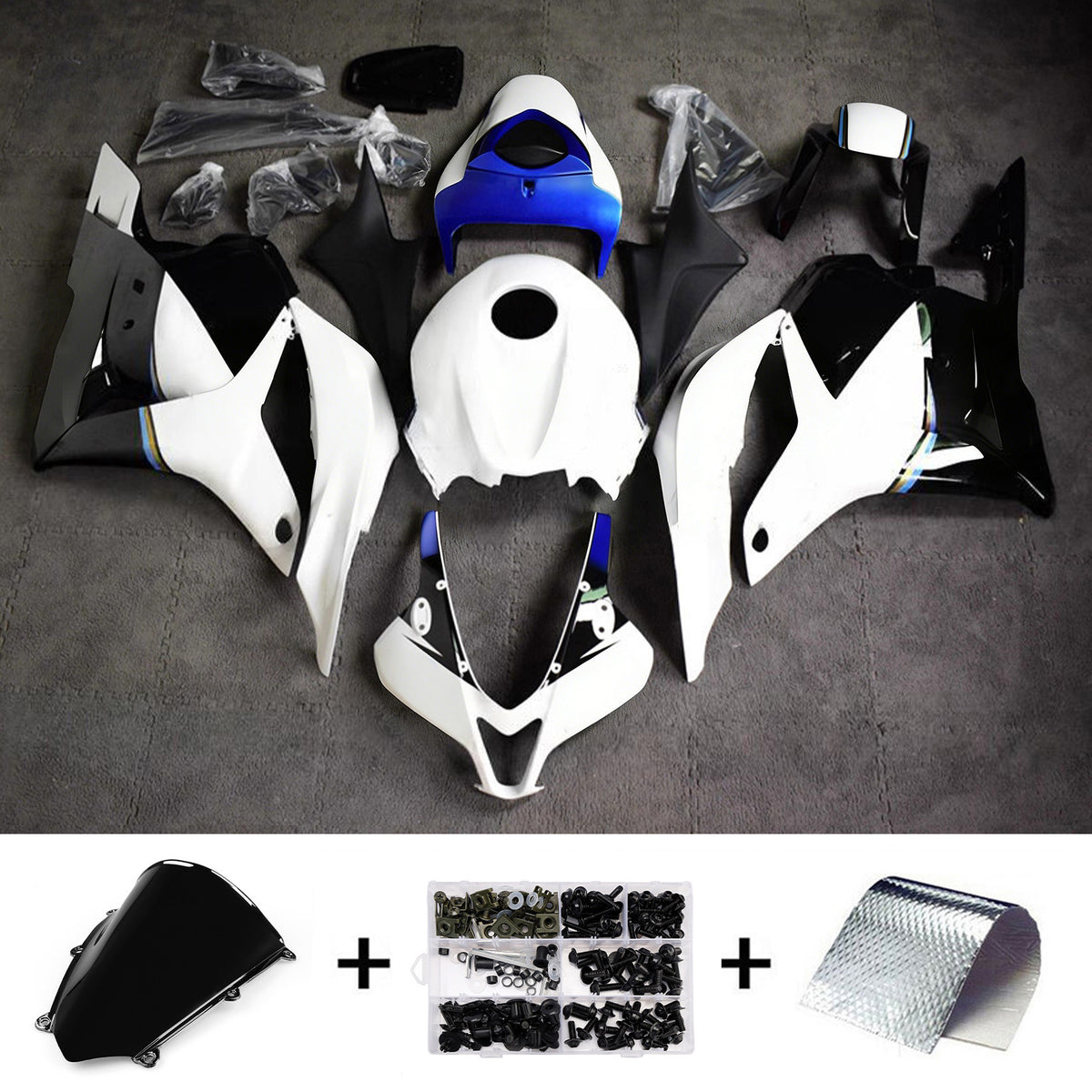 Amotopart 2009-2012 Honda CBR600RR F5 White Fairing Kit