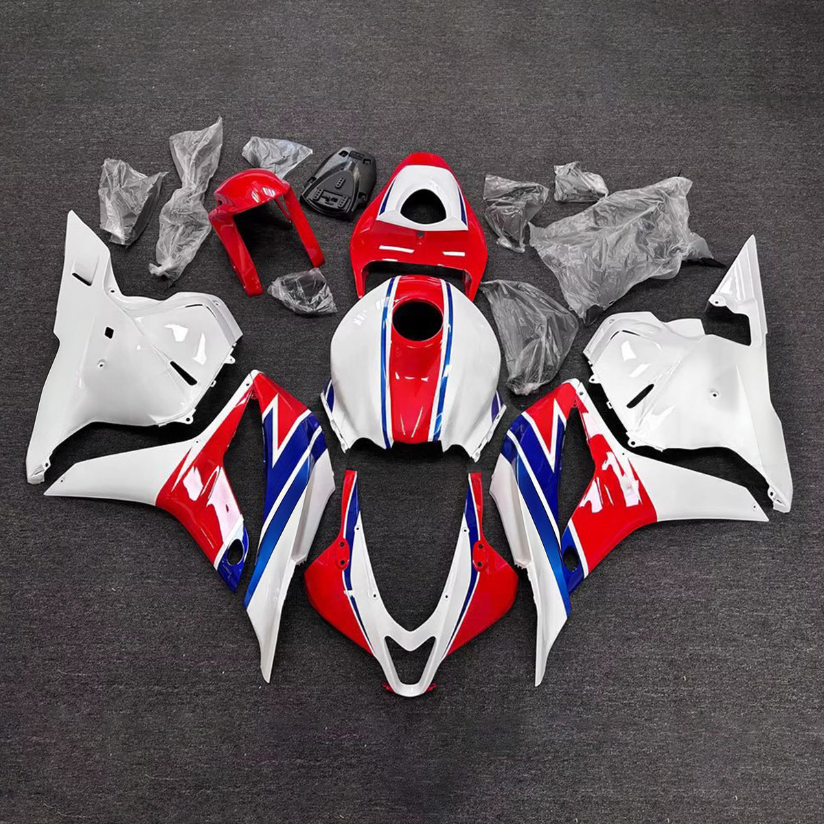 Amotopart 2009-2012 Honda CBR600RR F5 White Red Fairing Kit