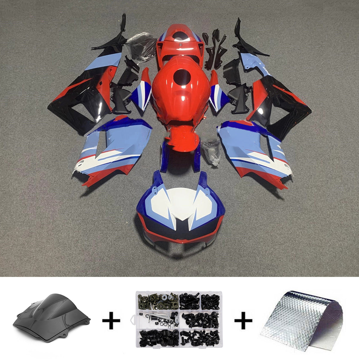 Amotopart 2013-2025 Honda CBR600RR F5 Red Blue Fairing Kit