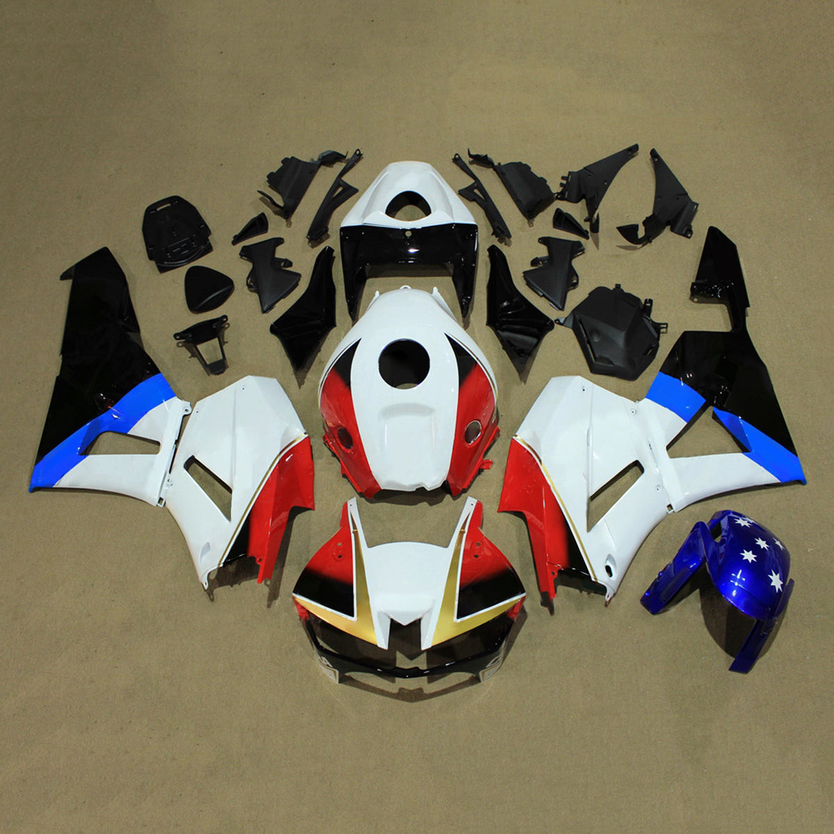 Amotopart 2013-2025 Honda CBR600RR F5 White Red Fairing Kit