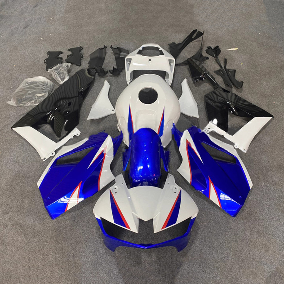 Amotopart 2013-2025 Honda CBR600RR F5 White Blue Fairing Kit