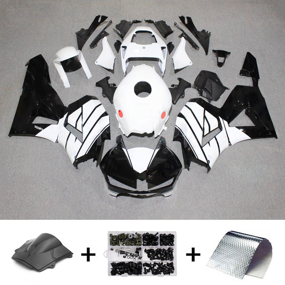 Amotopart 2013-2025 Honda CBR600RR F5 White Black Fairing Kit