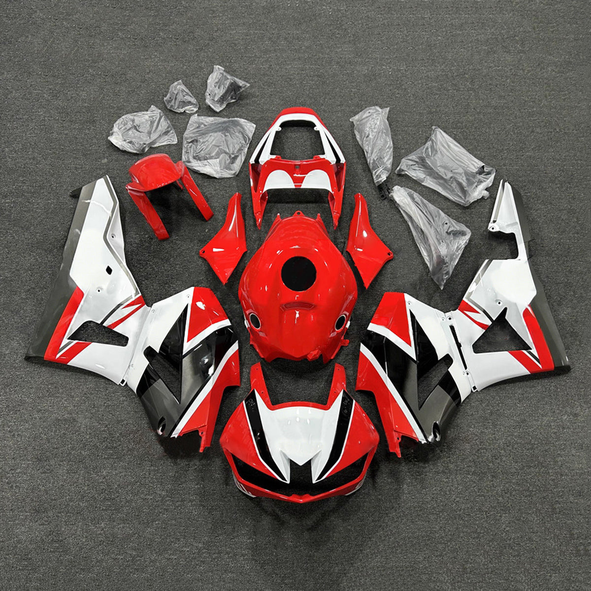 Amotopart 2013–2025 Honda CBR600RR F5 Rot-weißes Verkleidungsset