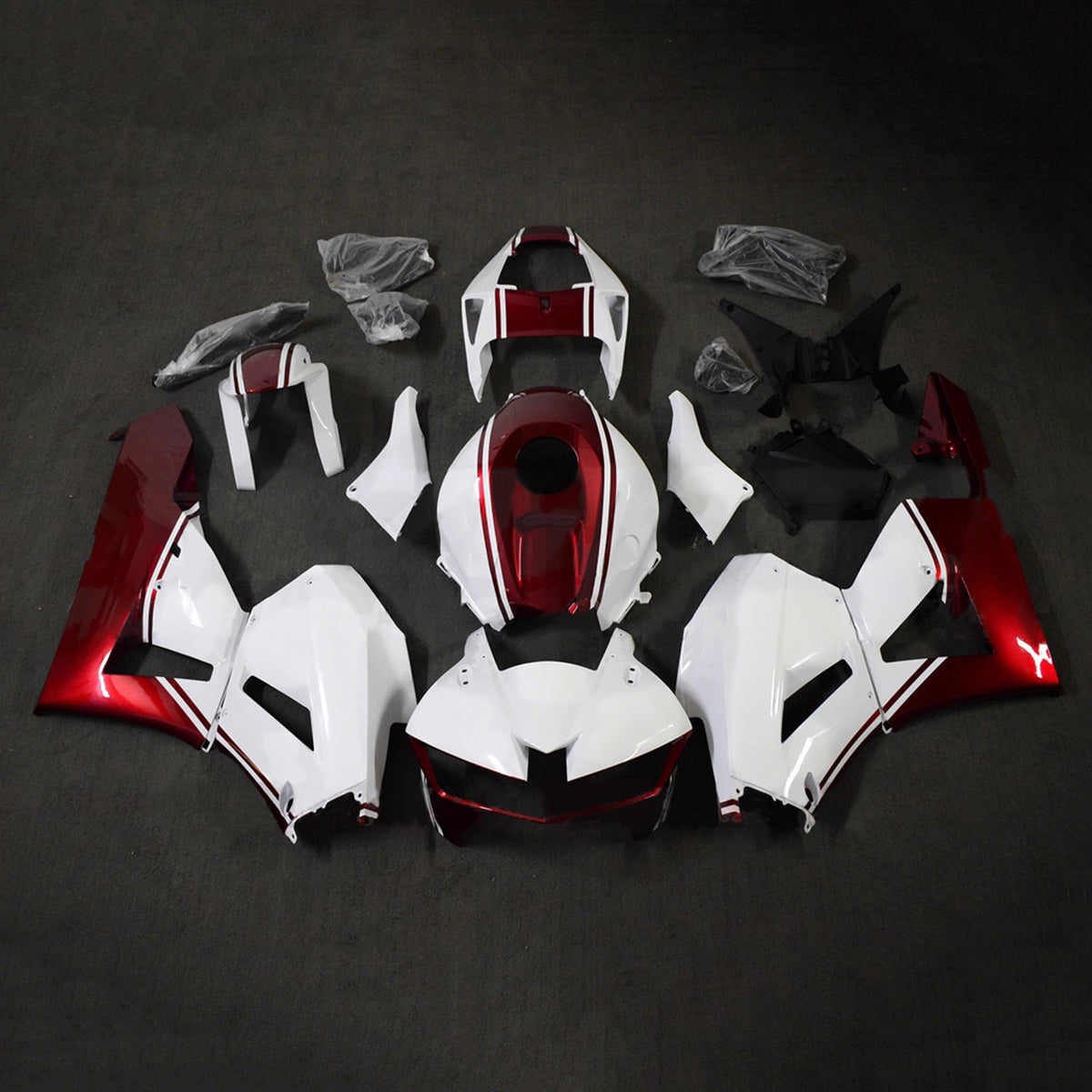 Amotopart 2013-2025 Honda CBR600RR F5 White Red Fairing Kit