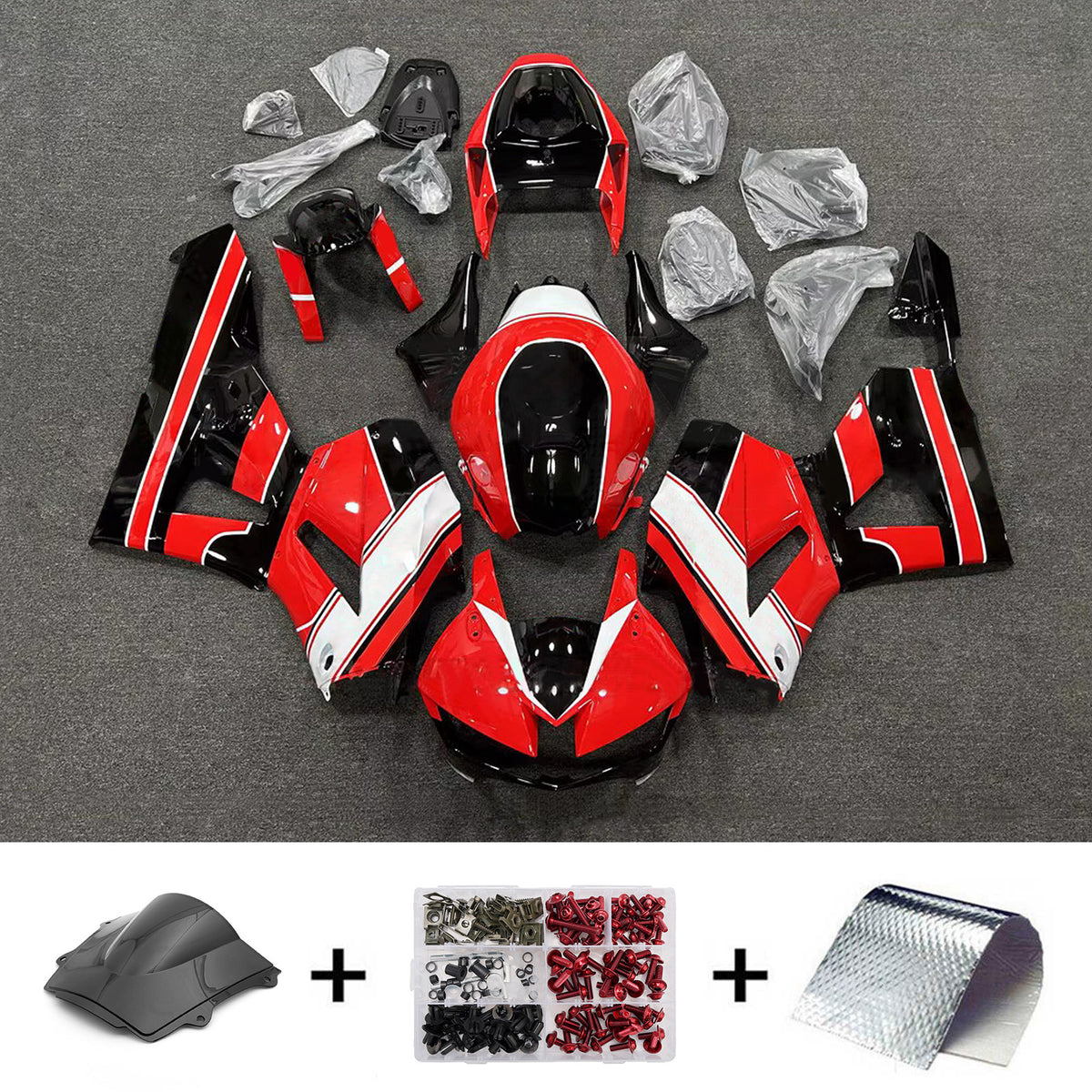 Amotopart 2013-2025 Honda CBR600RR F5 Red Black Fairing Kit