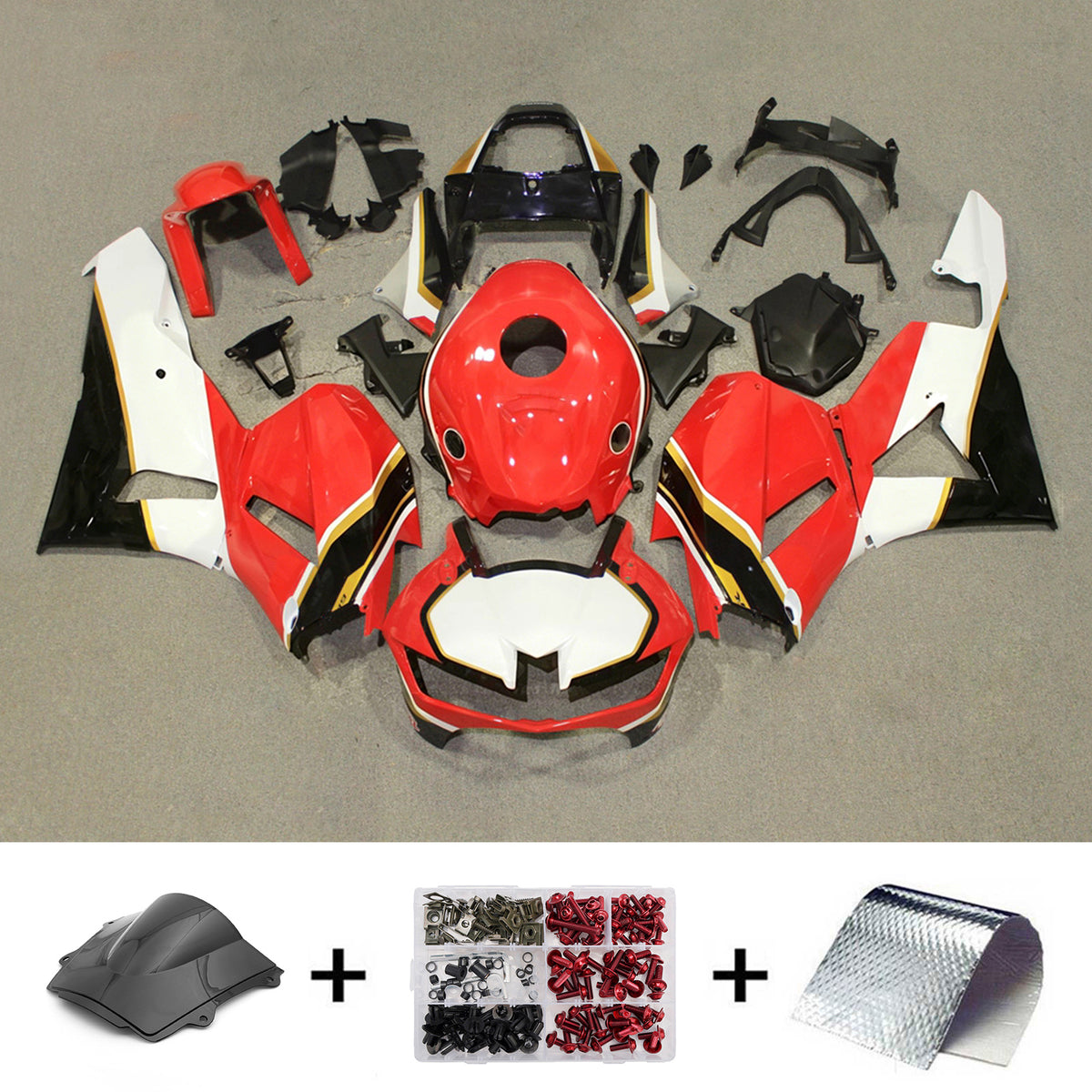 Amotopart 2013-2025 Honda CBR600RR F5 Red White Fairing Kit
