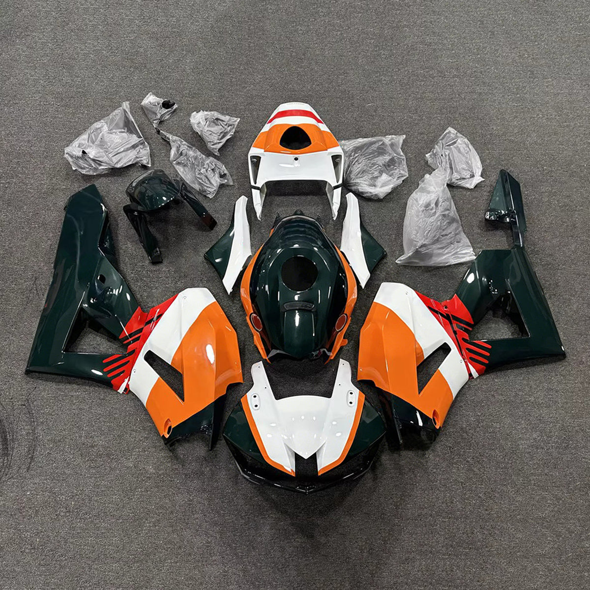 Amotopart 2013-2025 Honda CBR600RR F5 Black Orange Fairing Kit