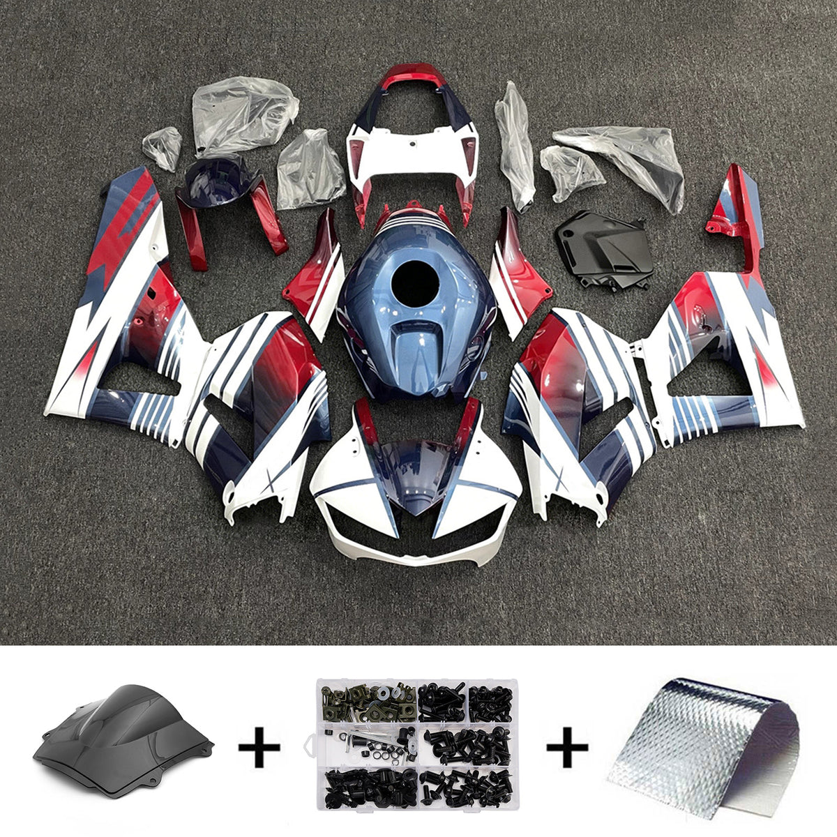 Amotopart 2013-2025 Honda CBR600RR F5 White Red Black Fairing Kit